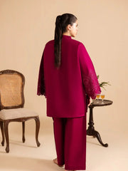 Wine Blossom – Chikankari Stitched 2 Piece