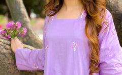 Moonlit Lilac – Embroidered Frock