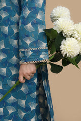 Teal Geometry – Stitched Printed Lawn 2 Piece