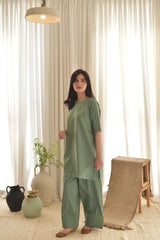 Sage Glow – Embroidered Farshi Set